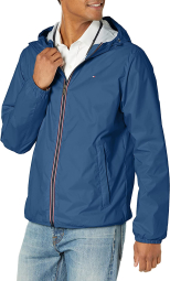 Мужская непромокаемая куртка Tommy Hilfiger с капюшоном 1159769038 (Синий, L)