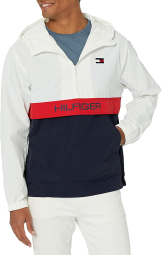 Мужская куртка-ветровка Tommy Hilfiger с капюшоном 1159769399 (Синий/Белый, XXL)