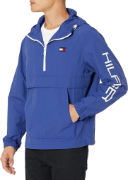 Мужская куртка-ветровка Tommy Hilfiger с капюшоном 1159769646 (Синий, XXL)