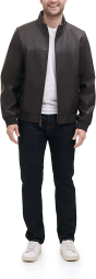 Мужской бомбер Tommy Hilfiger куртка из искусственной кожи 1159769954 (Коричневый, L)