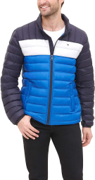 Мужская водостойкая куртка-пуховик Tommy Hilfiger с капюшоном 1159770263 (Белый/Голубой/Синий, S)