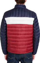 Мужская водостойкая куртка-пуховик Tommy Hilfiger с капюшоном 1159770286 (Синий/Красный/Белый, XXL)