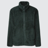 Куртка на молнии UNIQLO из искусственного меха 1159802238 (Зеленый, XL)