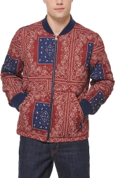 Мужская куртка-бомбер Levi's с принтом 1159783152 (Бордовый, L)