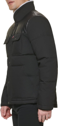 Мужская куртка Levi's пуховик со вставками из экокожи 1159787396 (Черный, XL)