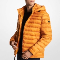 Мужская стеганая куртка Michael Kors с капюшоном 1159796275 (Оранжевый, M)