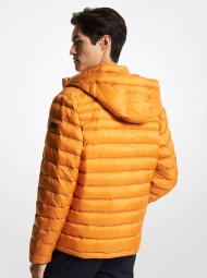Мужская стеганая куртка Michael Kors с капюшоном 1159796275 (Оранжевый, M)