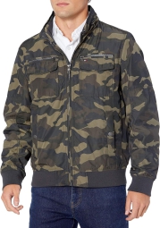 Мужская водостойкая куртка-бомбер Tommy Hilfiger с капюшоном 1159796243 (Камуфляж, 5XL)