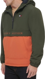 Чоловіча куртка з напівблискавкою Tommy Hilfiger анорак з капюшоном 1159796982 (Зелений, XXL) 1159796982 (Зелений, XXL)