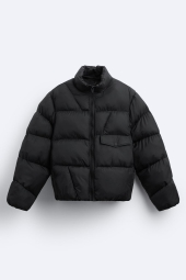 Чоловіча стьобана куртка ZARA 1159798719 (Чорний, XL)