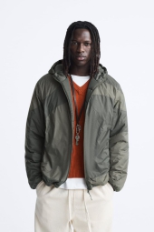 Мужская куртка ZARA с капюшоном 1159803178 (Зеленый, M)