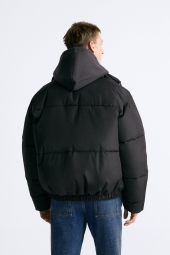 Дутая водоотталкивающая куртка 1159803064 (Черный, M)