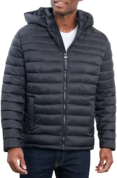 Чоловіча стьобана куртка Michael Kors з капюшоном 1159802596 (Білий/синій, S)