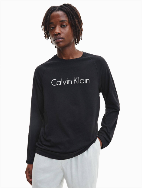 Мужской лонгслив Calvin Klein с логотипом 1159774308 (Черный, L)