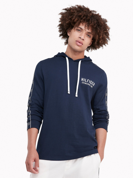 Лонгслив мужской Tommy Hilfiger кофта с капюшоном 1159775719 (Синий, XXL)