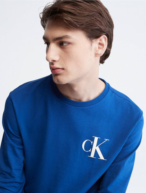 Мужской лонгслив Calvin Klein с логотипом 1159776766 (Синий, XS)