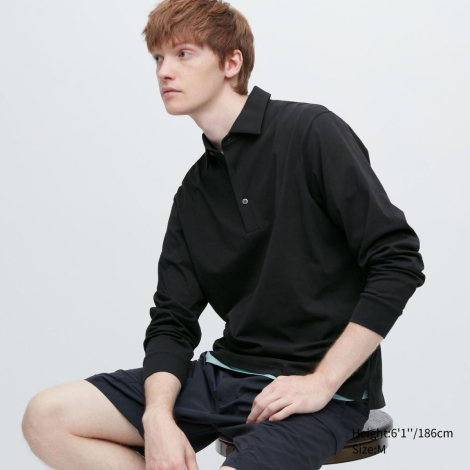 Чоловіча кофта-поло UNIQLO на ґудзиках оригінал M 1159782999 (Чорний, M)