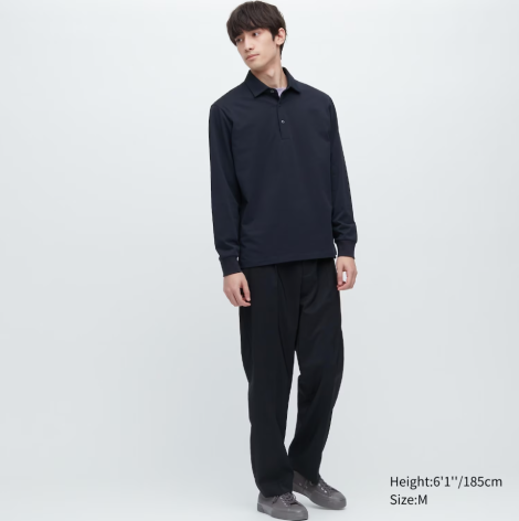 Чоловіча кофта-поло UNIQLO на ґудзиках оригінал 1159783036 (Білий/синій, M)