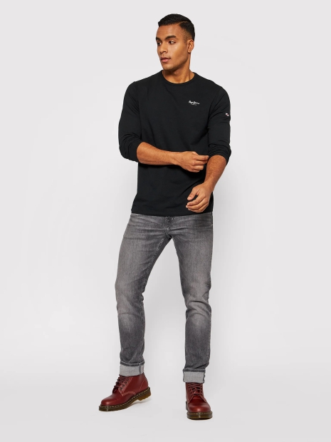 Мужской лонгслив Pepe Jeans London кофта с логотипом 1159786082 (Черный, L)