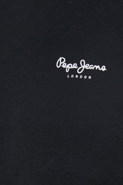Мужской лонгслив Pepe Jeans London кофта с логотипом 1159786083 (Черный, XL)