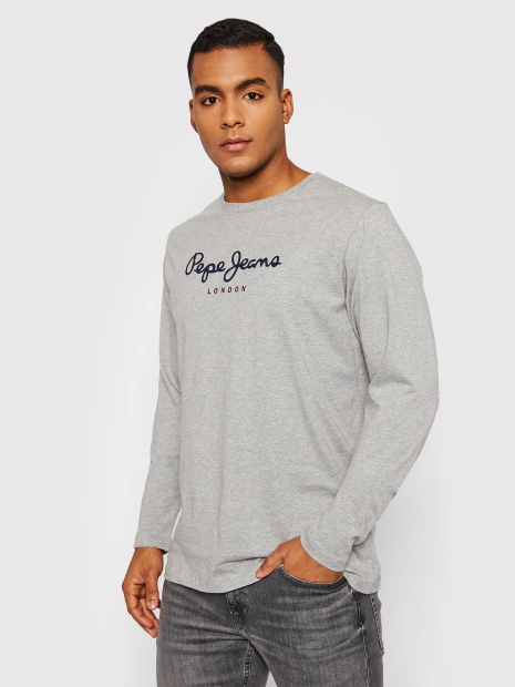 Мужской лонгслив Pepe Jeans London кофта с логотипом 1159793753 (Серый, XXL)