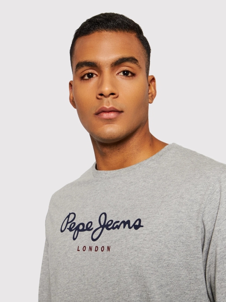 Мужской лонгслив Pepe Jeans London кофта с логотипом 1159793753 (Серый, XXL)