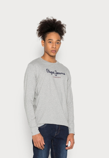 Мужской лонгслив Pepe Jeans London кофта с логотипом 1159793753 (Серый, XXL)