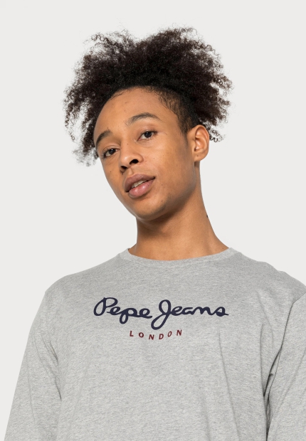 Мужской лонгслив Pepe Jeans London кофта с логотипом 1159793753 (Серый, XXL)