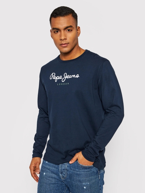 Мужской лонгслив Pepe Jeans London кофта с логотипом 1159786156 (Синий, M)