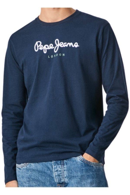 Мужской лонгслив Pepe Jeans London кофта с логотипом 1159786156 (Синий, M)