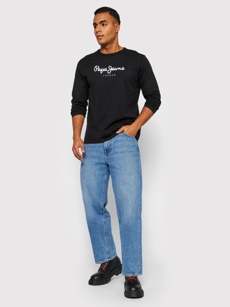 Мужской лонгслив Pepe Jeans London кофта с логотипом 1159793748 (Черный, L)