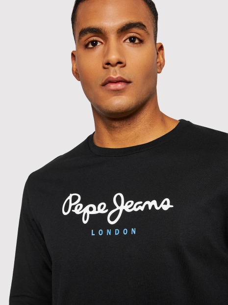 Мужской лонгслив Pepe Jeans London кофта с логотипом 1159793749 (Черный, XL)