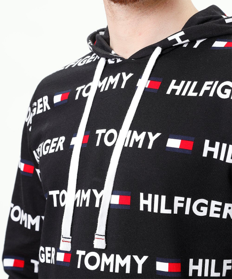 Лонгслив мужской Tommy Hilfiger кофта с капюшоном 1159790008 (Черный, XL)