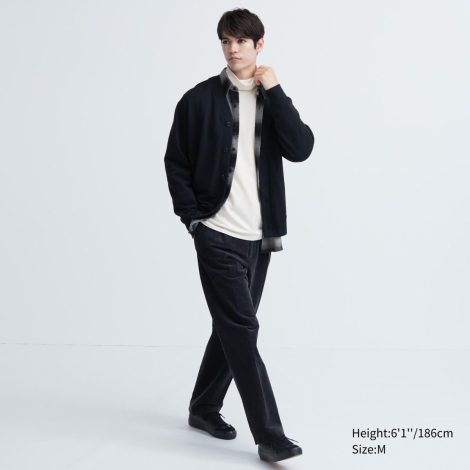 Мягкий мужской лонгслив UNIQLO водолазка 1159794548 (Белый, 3XL)