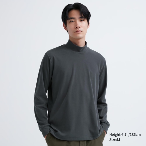 Мужской флисовый лонгслив UNIQLO водолазка 1159810876 (Серый, 3XL)