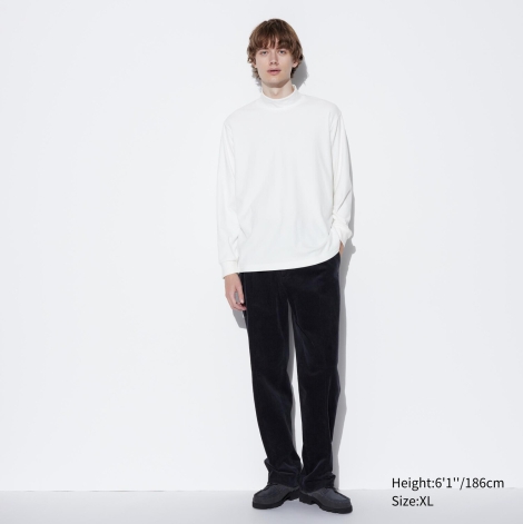 Мужской флисовый лонгслив UNIQLO водолазка 1159801255 (Белый, 3XL)