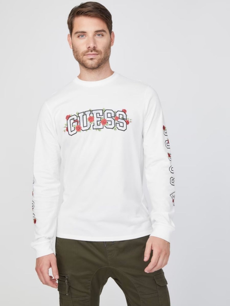 Мужской лонгслив GUESS с логотипом 1159801483 (Белый, L)