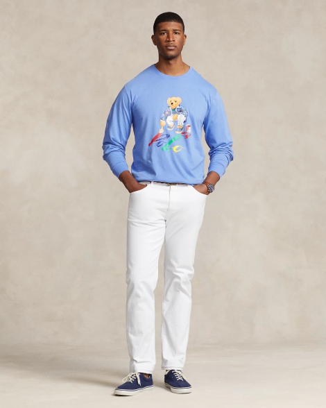 Лонгслив мужской Polo Ralph Lauren кофта с принтом 1159807501 (Голубой, 4XL)