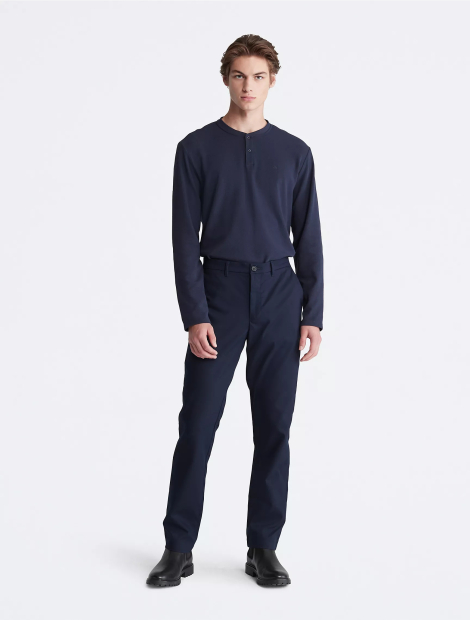 Мужской вафельный лонгслив Calvin Klein 1159809862 (Синий, S)
