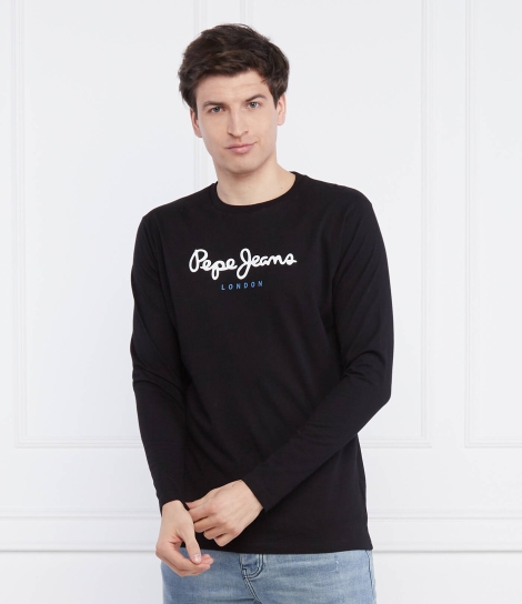 Мужской лонгслив Pepe Jeans London кофта с логотипом 1159812312 (Черный, S)