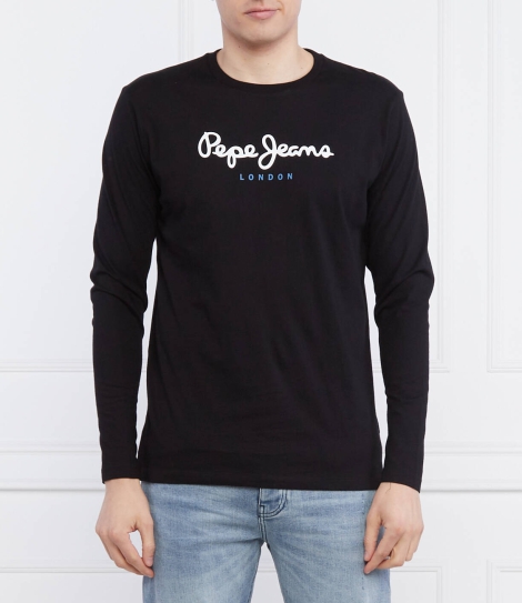 Мужской лонгслив Pepe Jeans London кофта с логотипом 1159812312 (Черный, S)