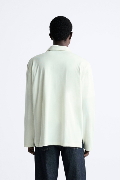 Лонгслив-поло ZARA 1159822778 (Зеленый M)