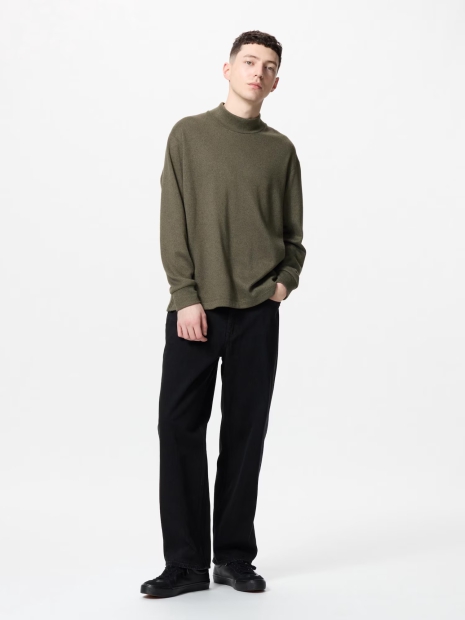 Мужской флисовый лонгслив UNIQLO водолазка 1159824762 (Зеленый M)