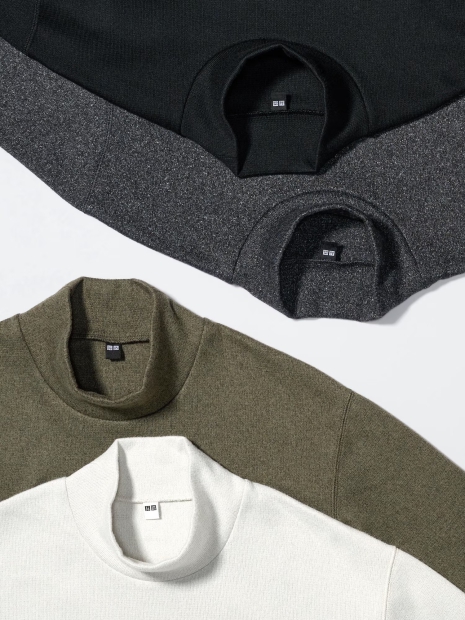 Мужской флисовый лонгслив UNIQLO водолазка 1159824762 (Зеленый M)