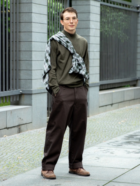 Мужской флисовый лонгслив UNIQLO водолазка 1159824762 (Зеленый M)