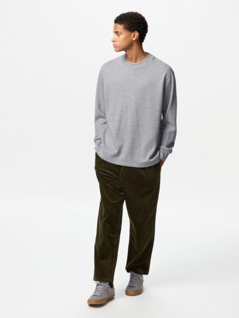 Мужской флисовый лонгслив UNIQLO 1159827130 (Серый 3XL)