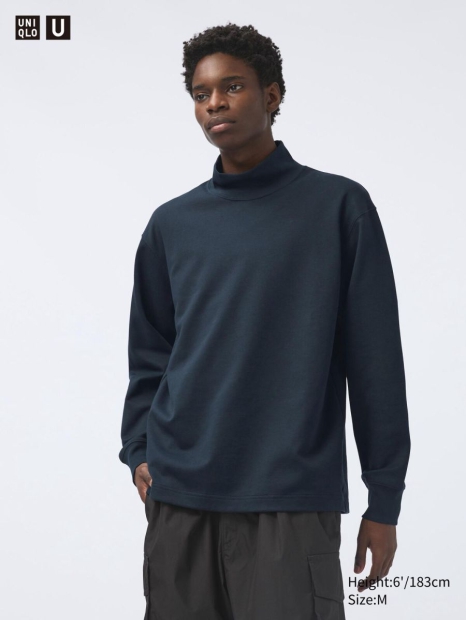 Теплый лонгслив UNIQLO водолазка 1159825867 (Синий XL)