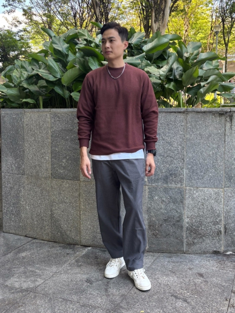 Мужской флисовый лонгслив UNIQLO 1159826271 (Коричневый XL)