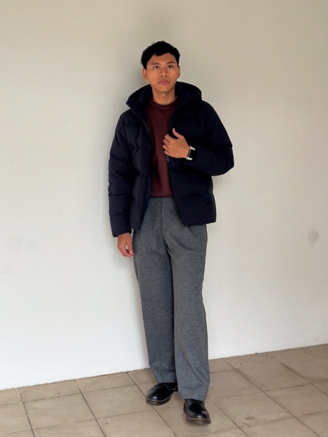 Мужской флисовый лонгслив UNIQLO 1159826271 (Коричневый XL)