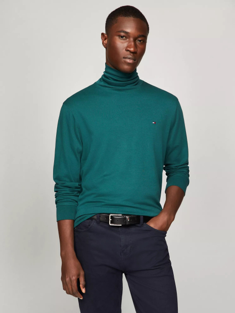 Мужской лонгслив Tommy Hilfiger водолазка 1159832913 (Зеленый XXL)